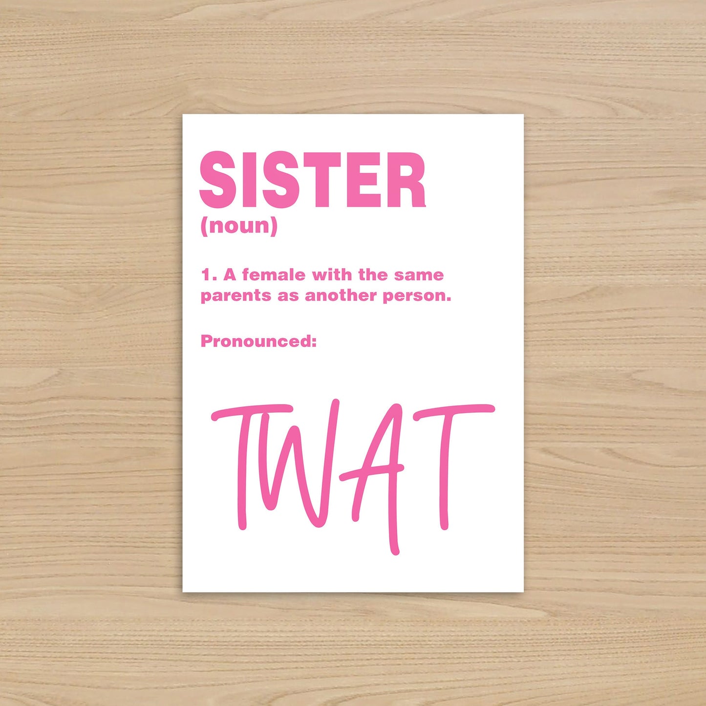 Rude Sisters Birthday Card | Definition of a Sister