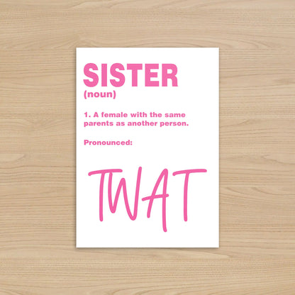 Rude Sisters Birthday Card | Definition of a Sister