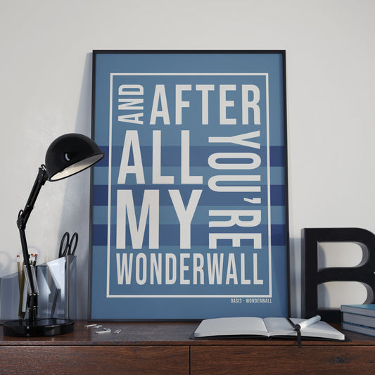 Oasis Poster - Wonderwall Song Lyric Print