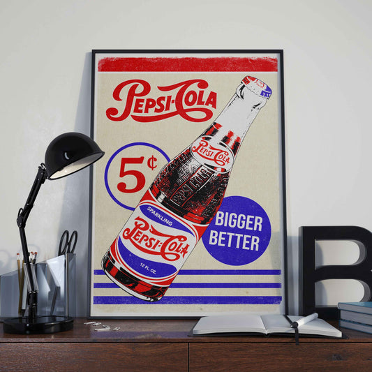 Pepsi Cola Retro Sign Poster | Retro Bar sign