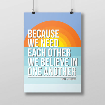 Oasis Poster - Acquiesce Song Lyric Print
